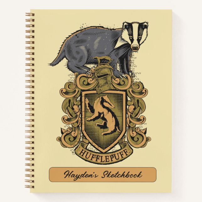 Carnet Harry Potter | Tirage de badge de crête de Hufflep (Devant)
