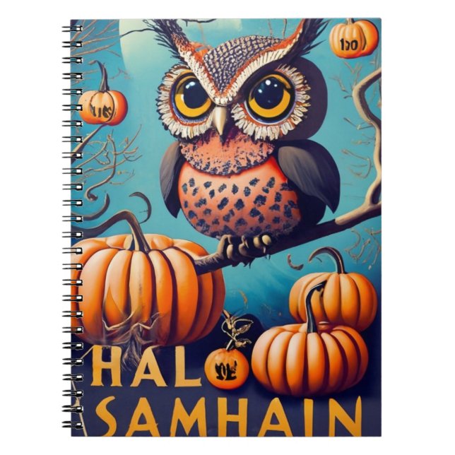 Carnet Haunted Hoots Owl et Halloween Citrouille (Devant)