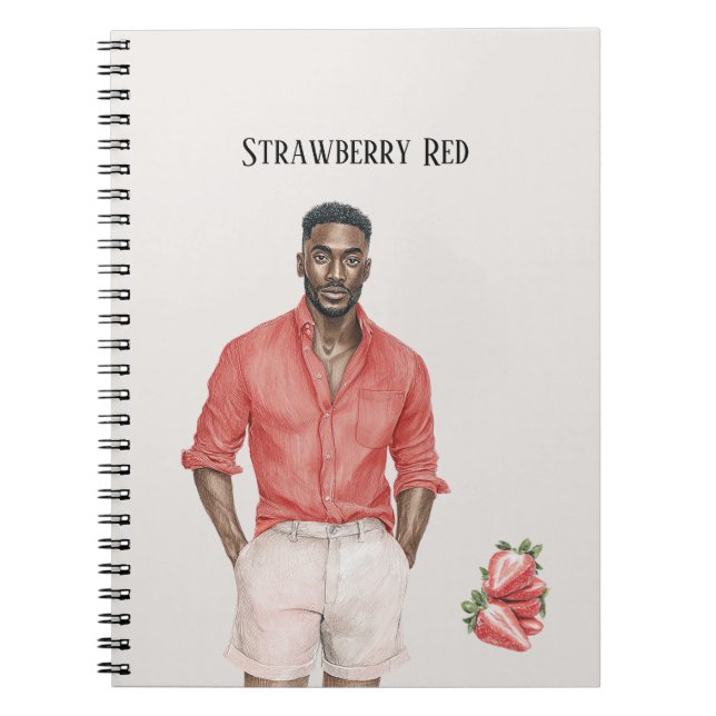 Carnet Haut rouge fraise mâle noir (Devant)