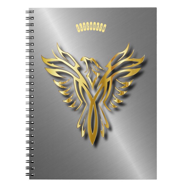 Carnet Hautement Golden Phoenix Gold Flames Avec Ombres (Devant)