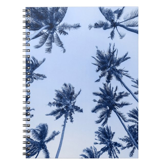 Carnet Hauts palmiers, ciel bleu clair. (Devant)