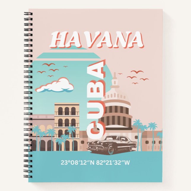 Carnet Havana Cuba Retro Art Voyage (Devant)