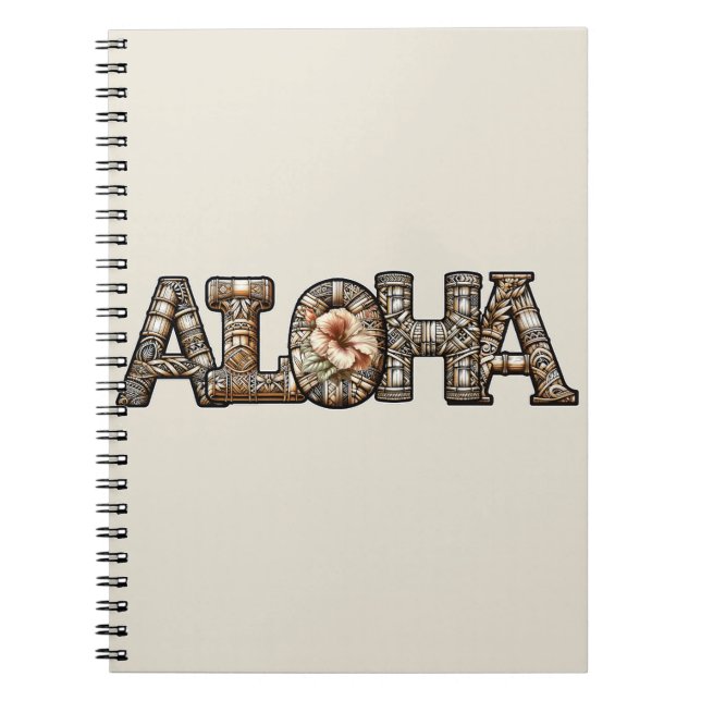Carnet Hawaïen Polynésien Aloha Bambou Look (Devant)