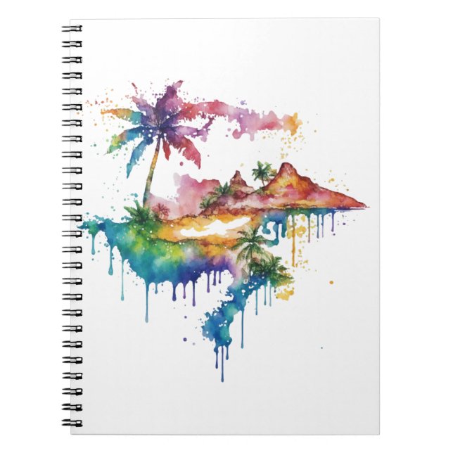 Carnet Hawaii design avec des plaques colorées (Devant)