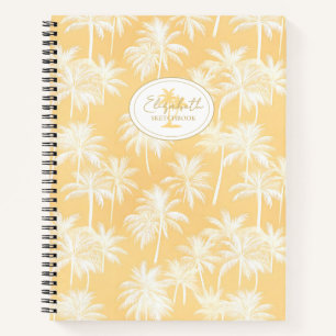 Carnet Hawaiian Palm Tree Silhouette Motif Gold ID1093