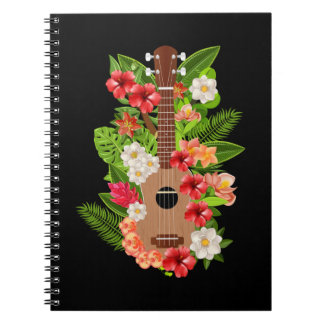 Carnet Hawaiian Ukulele Guitare Fleurs Hawaii