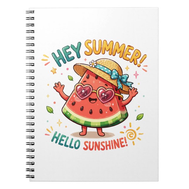 Carnet Hé été Bonjour Soleil Pastèque (Devant)