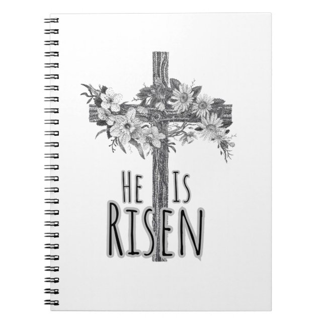 Carnet He Is Risen Floral Cross Notebook (Devant)