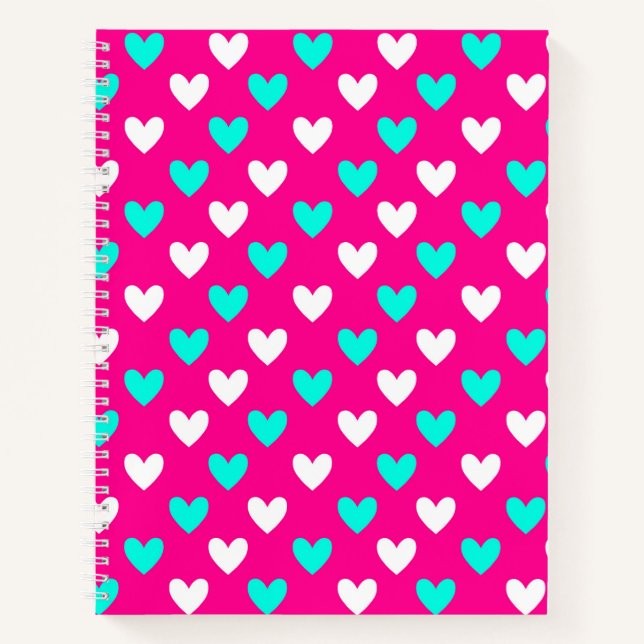 Carnet Heart Dots : Amour Pop sur Rose (Devant)