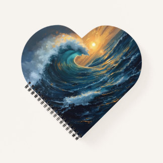 Carnet Heart Ocean Notebook | Aesthetic Spiral Notebook 
