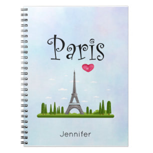 Carnet Heart Paris avec Tour Eiffel personnalisé