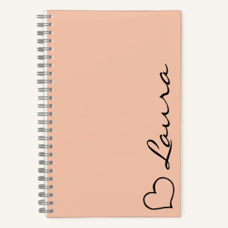 Carnet Heart Your Name Script Custom Gift Notebook