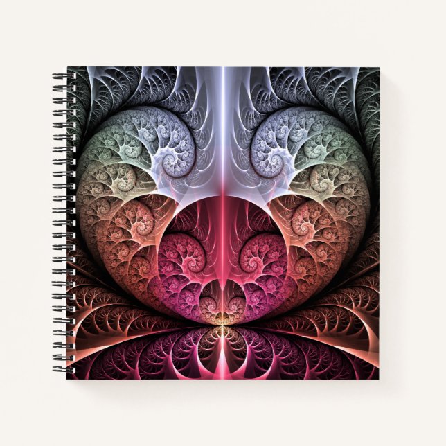 Carnet Heartbeat, Abstrait surreal Imaginaire Fractal Art (Devant)
