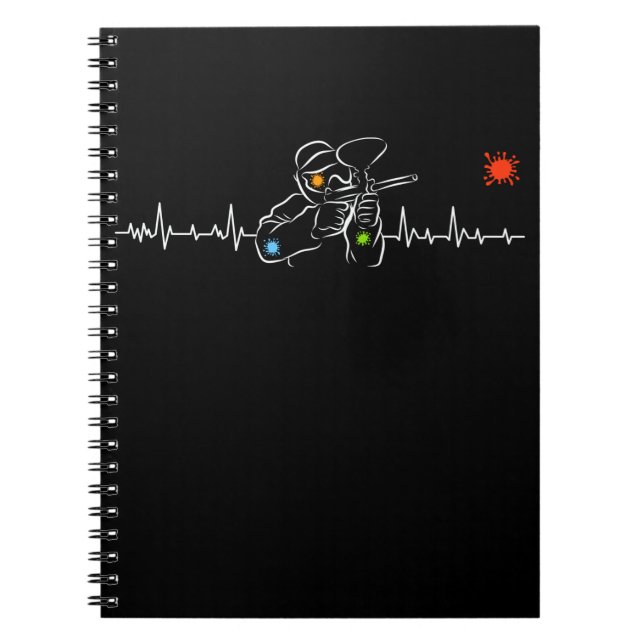 Carnet Heartbeat Airsoft Player Colorful Paintball (Devant)