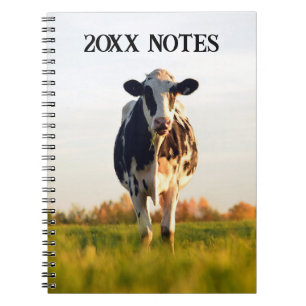Carnet Heifer noir, blanc en champ Notes annuelles