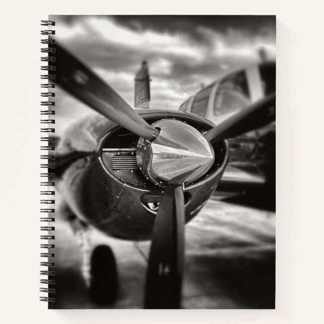 Carnet Hélice d'avion Noir et Blanc (Devant)