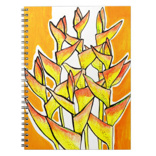 Carnet Heliconia Flowers Tropique Botanique Téméraire Art