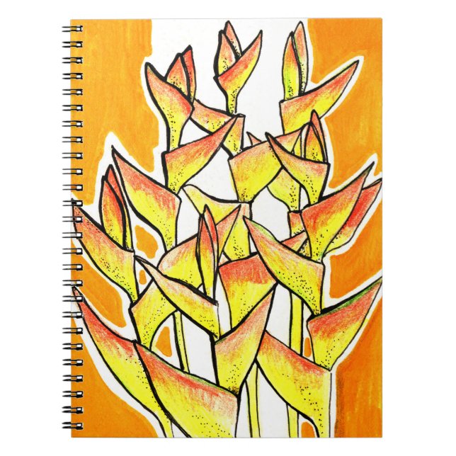 Carnet Heliconia Flowers Tropique Botanique Téméraire Art (Devant)