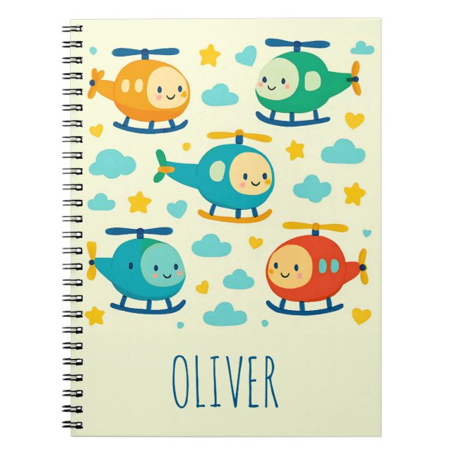 Carnet Hélicoptères de dessin animé mignons (Devant)