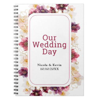 Carnet Hellebore Floral Burgundy Wedding Planner