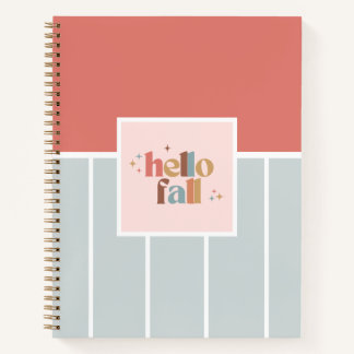 Carnet Hello Fall Retro Typographie striée