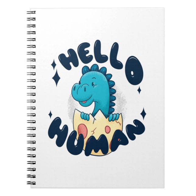 Carnet Hello human funny Dinosaur (Devant)