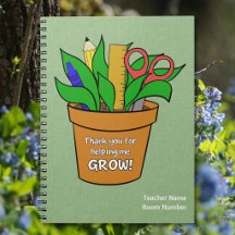 Helping me Grow Teacher Gift Spiral Photo Notebook