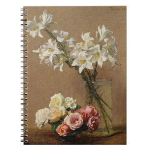 Carnet Henri Fantin-Latour - roses et lis