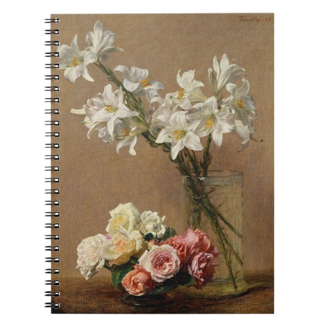 Carnet Henri Fantin-Latour - roses et lis (Devant)