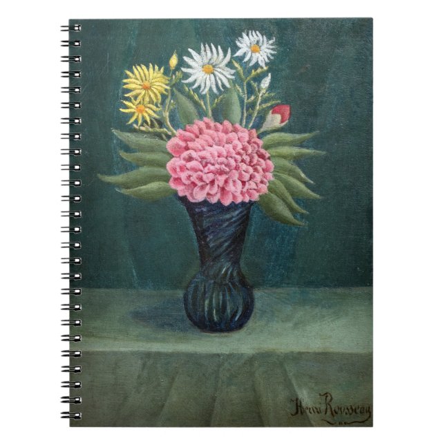 Carnet Henri Rousseau - Dahlia and Daisies in a Vase (Devant)
