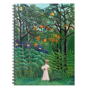 Carnet Henri Rousseau - Une femme marche dans une forêt e