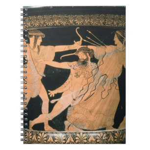 Carnet Herakles luttant, détail d'un grenier rouge-figu