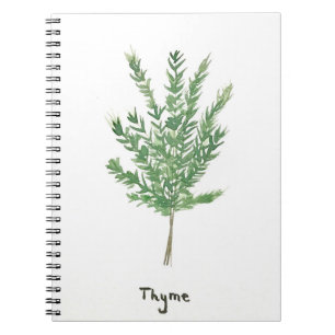 Carnet Herbes de thym vert botanique vintage jardin plant