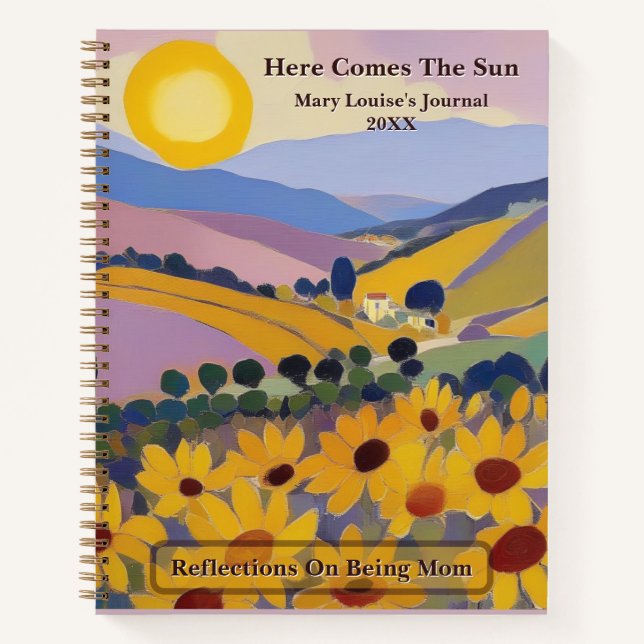 Carnet Here Comes the Sun Custom Spiral Notebook (Devant)