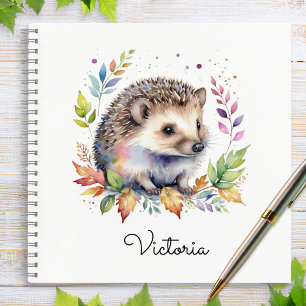 Carnet Hérisson à l'aquarelle Animal de la forêt Personna
