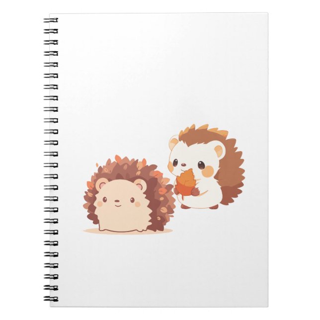 Carnet Hérisson d'automne mignon - Kawaii animaux de forê (Devant)