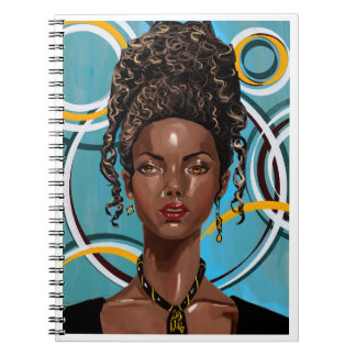 Carnet Hermoso retrato colorido de una mujer afro