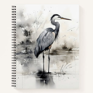 Carnet Héron à l'encre traditionnelle
