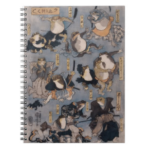 Carnet Héros célèbres de la scène Kabuki (grenouilles)