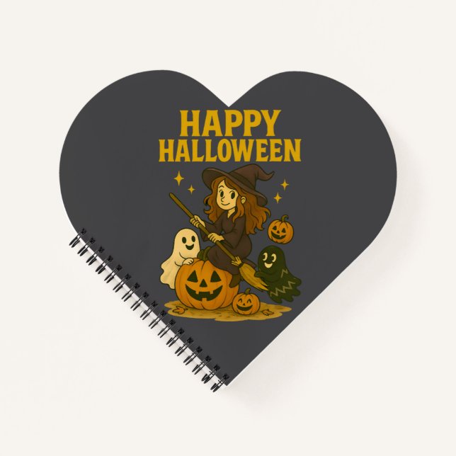 Carnet Heureuse sorcière d'Halloween (Devant)