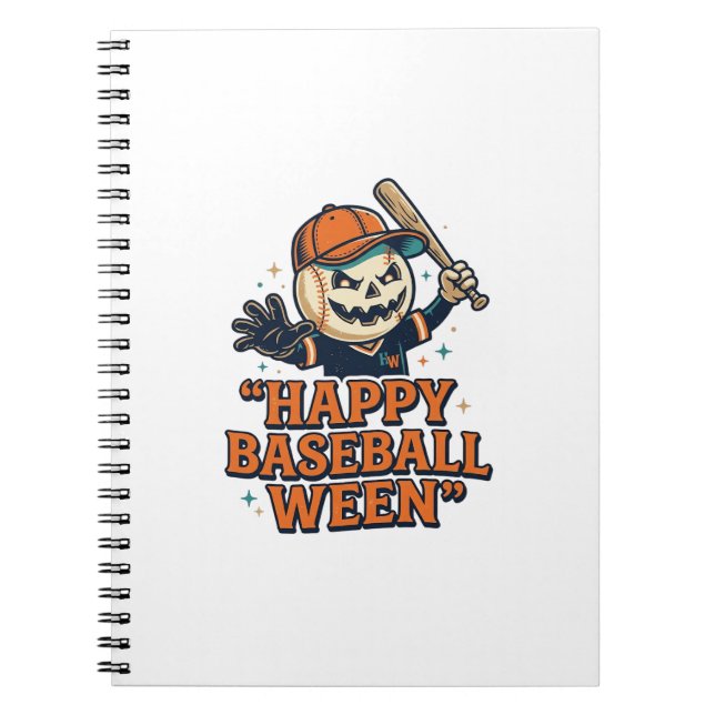 Carnet Heureux Baseball Ween Vintage Halloween Baseball D (Devant)