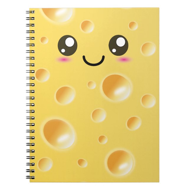 Carnet heureux mignon de fromage de Kawaii (Devant)