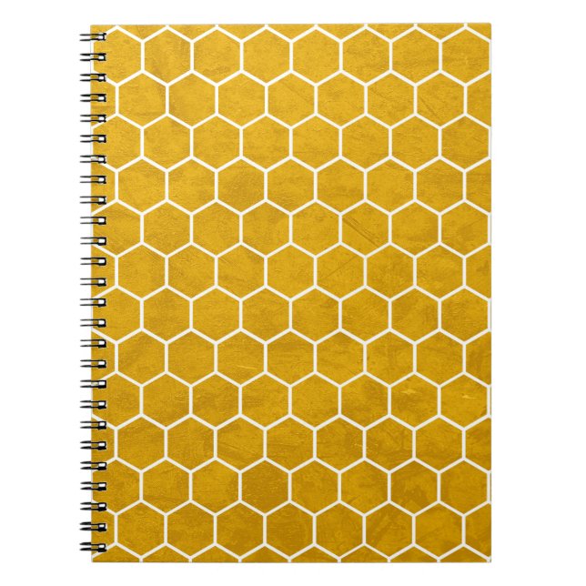 Carnet Hexagone Motif Hexagon Jaune (Devant)