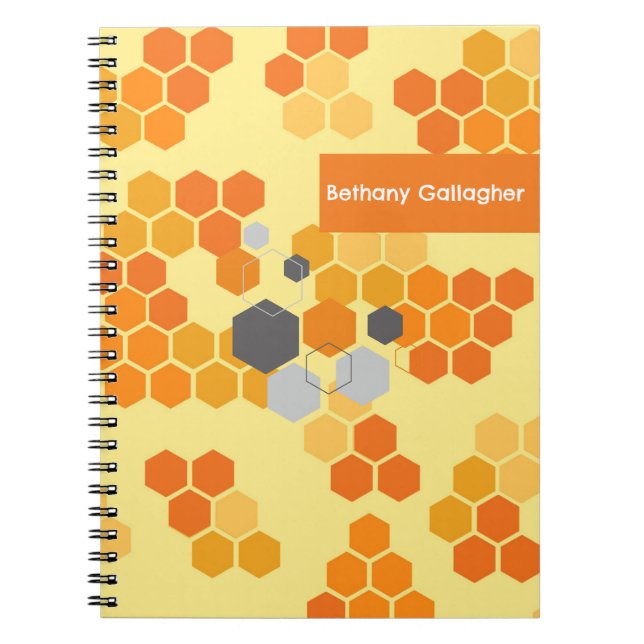 Carnet Hexagones géométriques élégants des abeilles Perso (Devant)