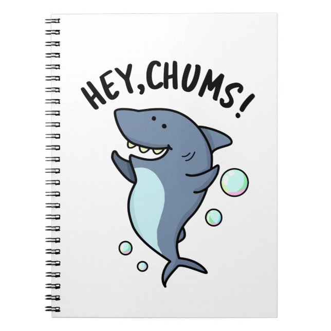 Carnet Hey Chums Drôle Toothy Shark Pun (Devant)