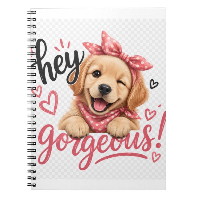 Carnet Hey Magnifique Design de Chien Mignon (Devant)