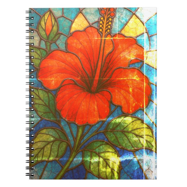 Carnet Hibiscus en verre tendu (Devant)