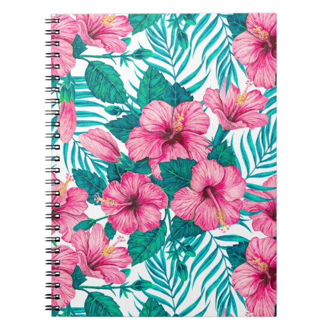 Carnet Hibiscus et palmiers feuilles (Devant)