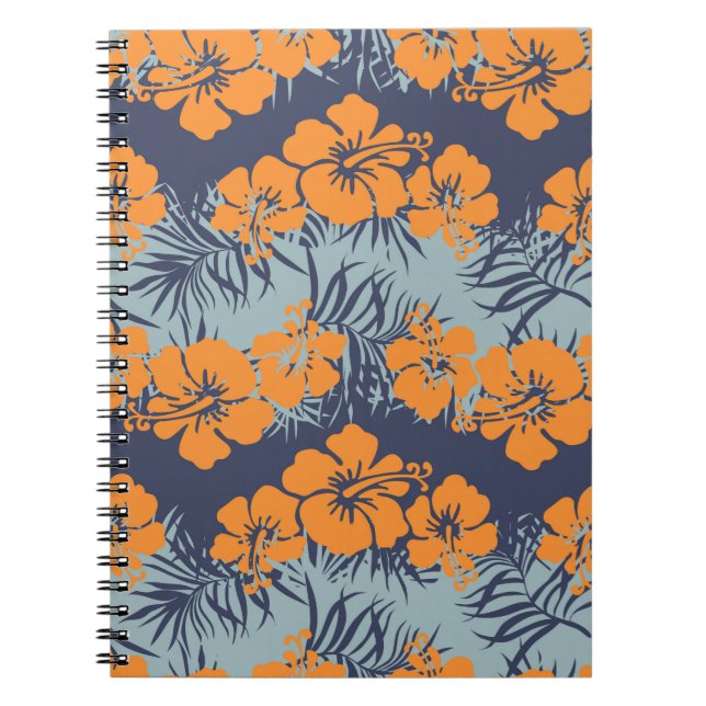 Carnet Hibiscus fleurs sans couture motif, Vintage fleuri (Devant)