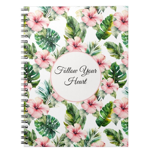Carnet Hibiscus Floral Rose Tropical (Devant)